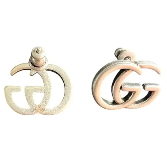 Gucci GG Silver Tone Earrings w/Box and Dust bag (GGXX025) - Picture 6 of 7